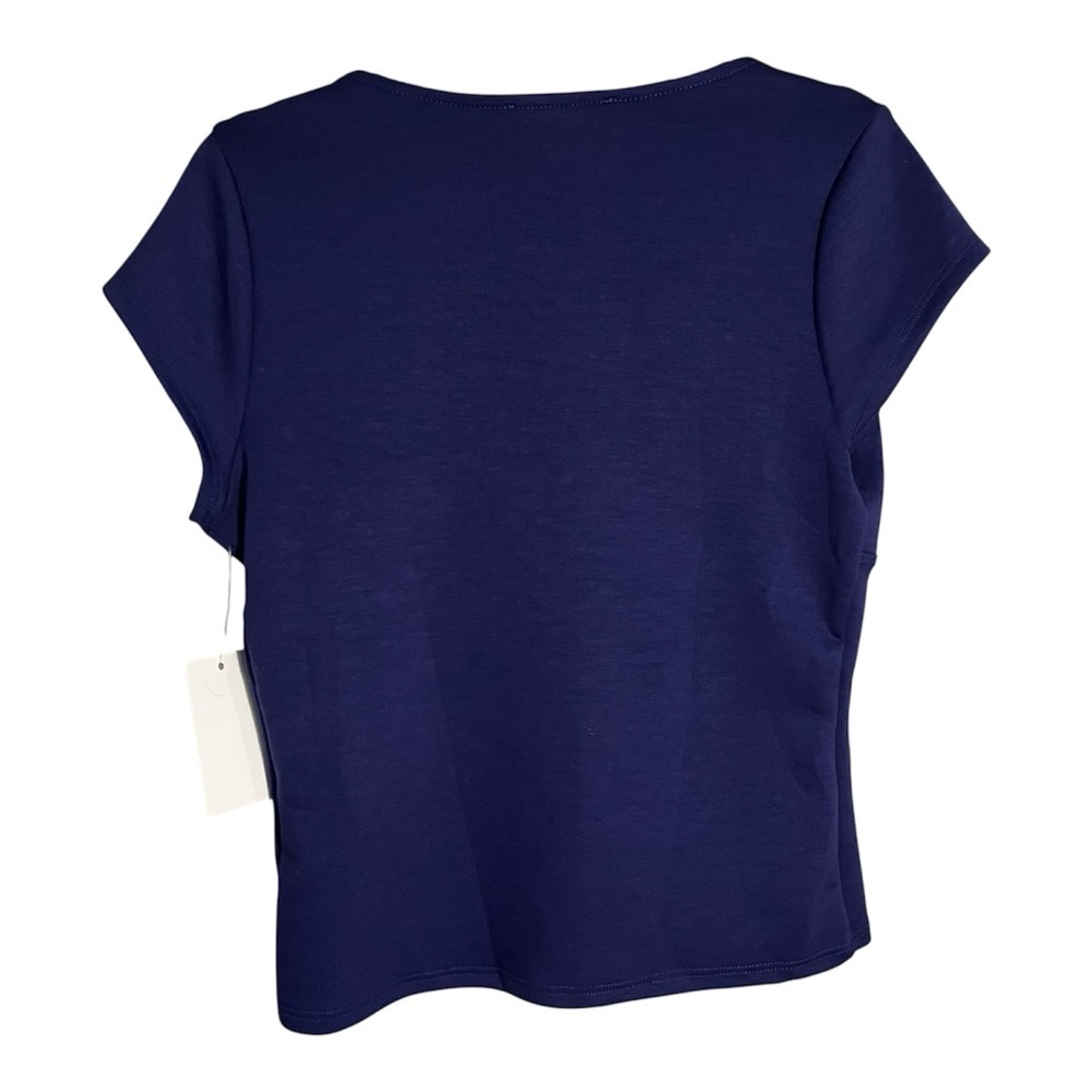 Gaze Royal Blue Deep V Neck Y2K Streetwear Indie Baby Tee Top NWT Large - Picture 3 of 4